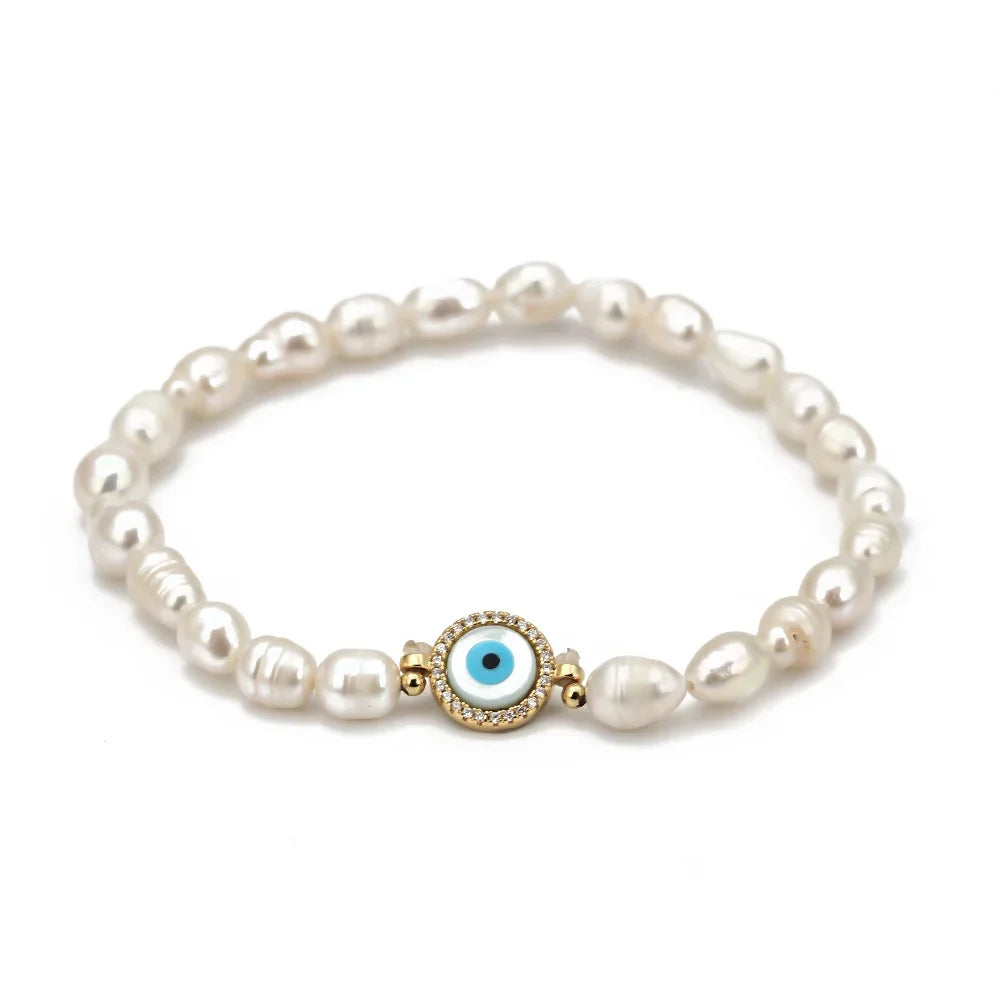 Evil Eye Pearl Bracelets