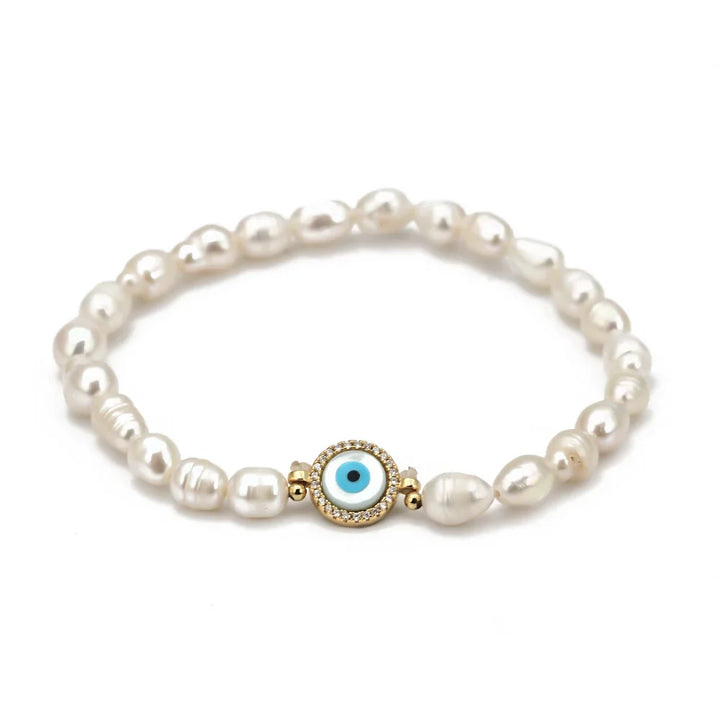 Evil Eye Pearl Bracelets