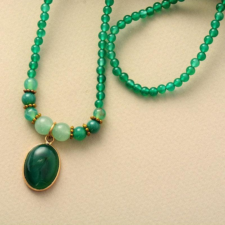 Green Agate Serenity Wrap Bracelet–Necklace