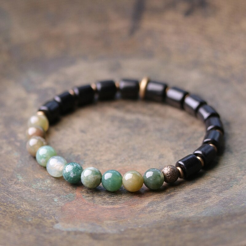 Odine | Natural Stones, Ebony & Copper Beaded Bracelet