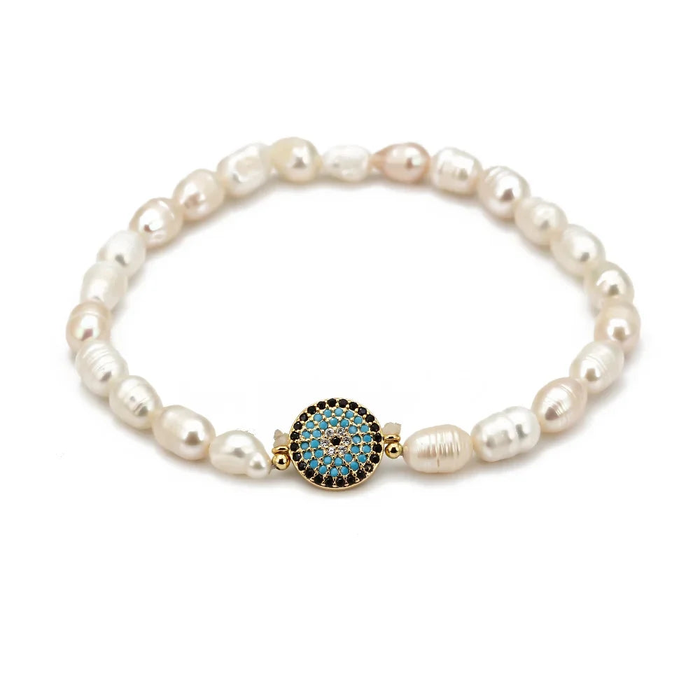 Evil Eye Pearl Bracelets