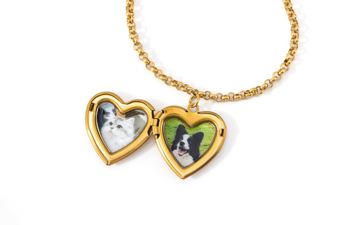 Heart Photo Locket Bracelet with Engraving