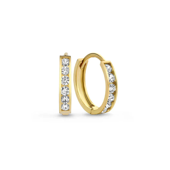 Dara Brillane Earrings Set with Stone | Gold