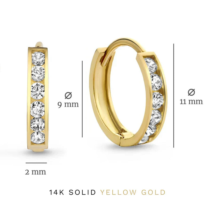 Dara Brillane Earrings Set with Stone | Gold