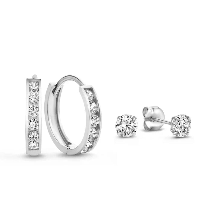 Dara Brillane Earrings Set with Stone | Gold
