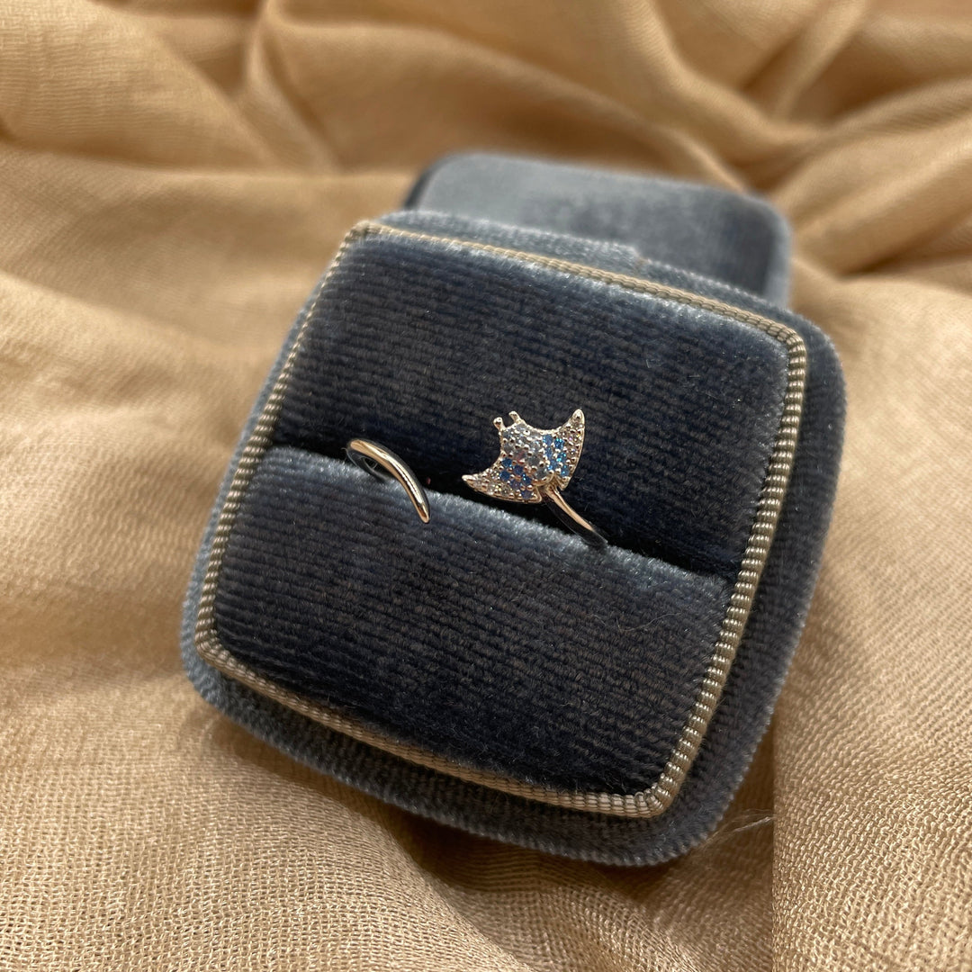 Sparkle Manta Open 925 Sterling Silver Ring