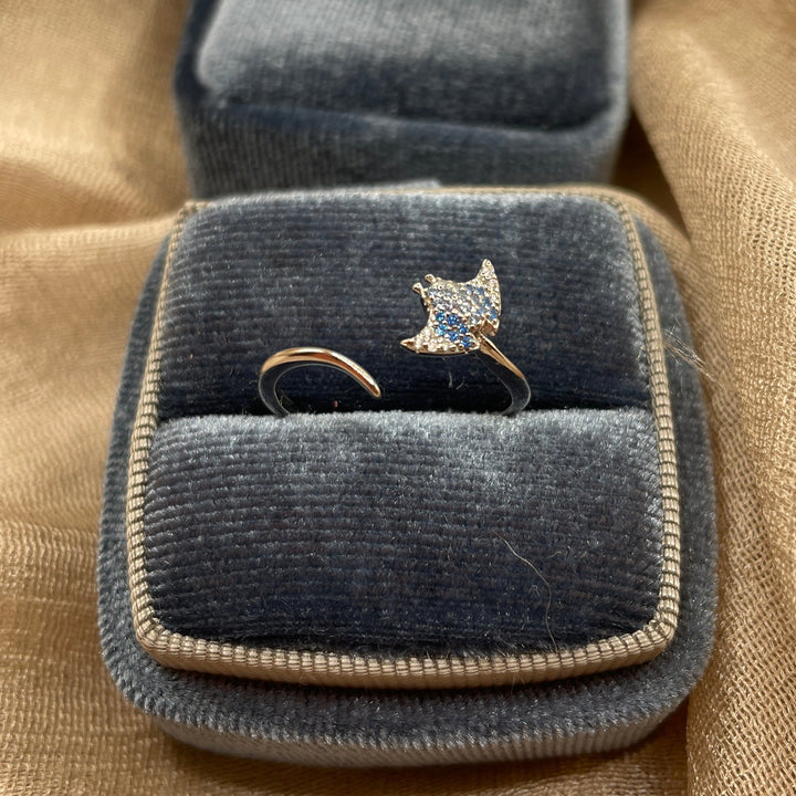 Sparkle Manta Open 925 Sterling Silver Ring