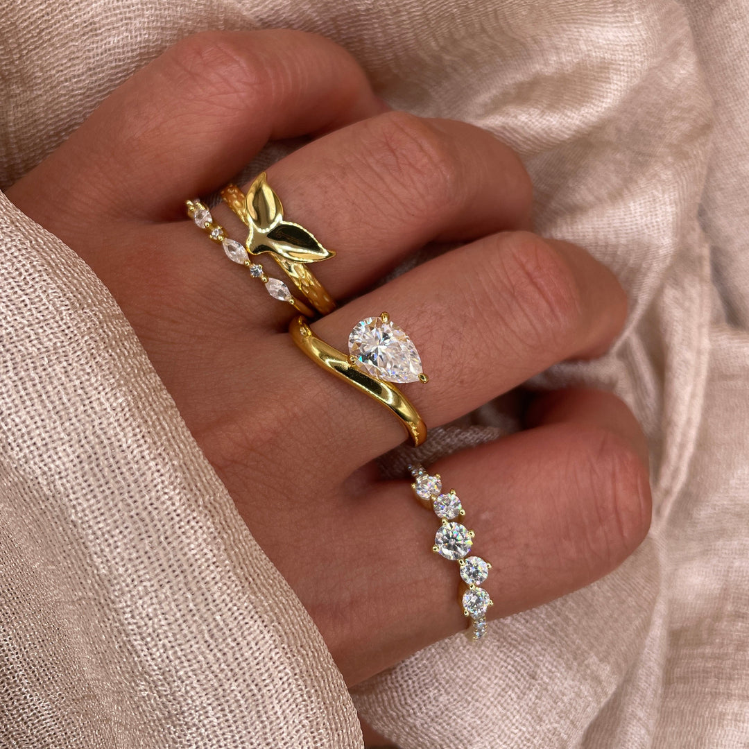 Cluster Moissanite 925 Sterling Silver Ring | VVS1  D Color