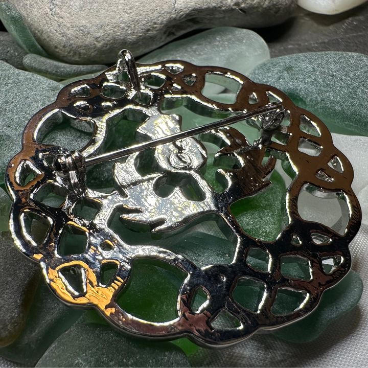 Scottish Thistle Brooch with Celtic Knotwork