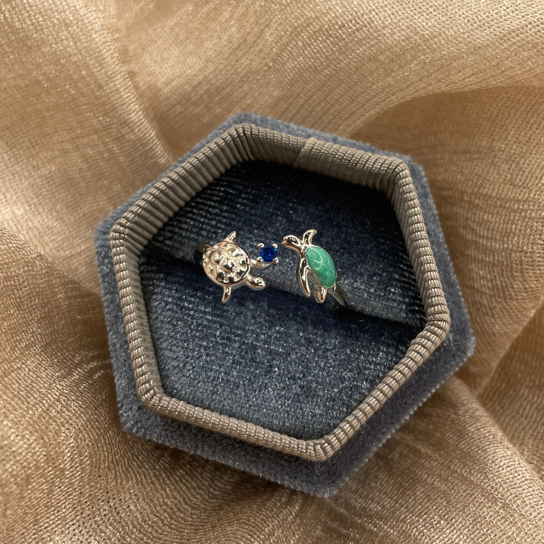 Double Turtle Open  925 Sterling Silver Ring
