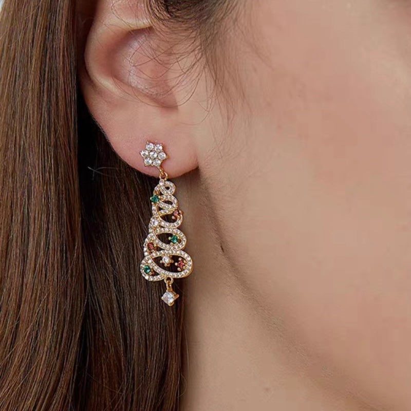 Shiny Christmas Tree Earrings