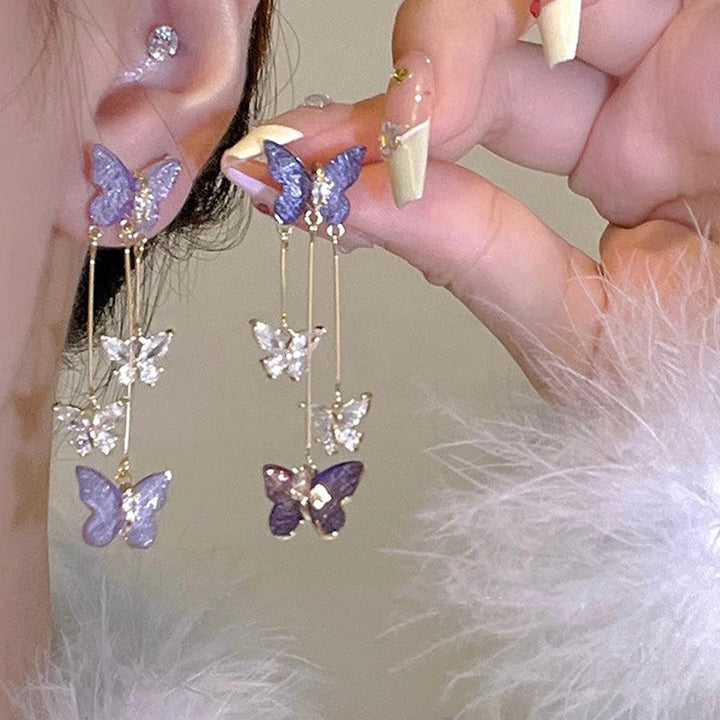 Purple Butterfly Earrings