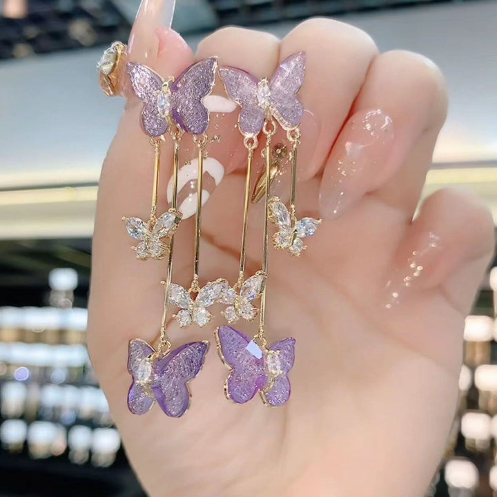 Purple Butterfly Earrings