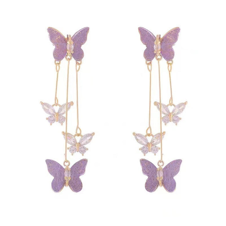 Purple Butterfly Earrings