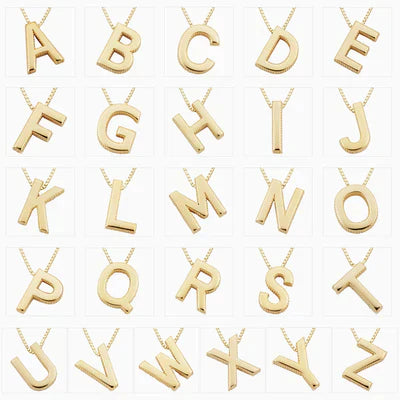 Love letter initial necklace | White Gold