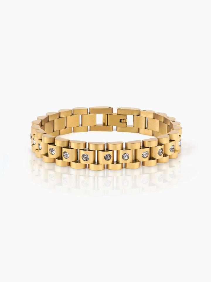 Jenelina Diamond 18K Gold Plated Women's Watch Belt Bracelet