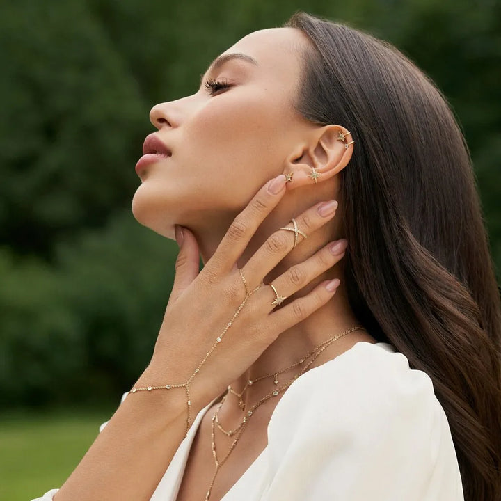 Lucky Star Crystal Cuff Earring