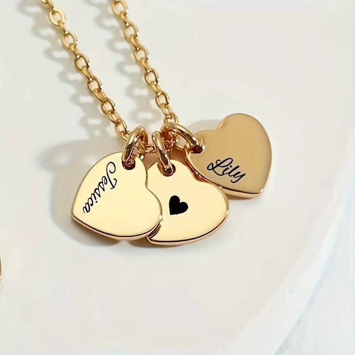 MEMORY - Personalized Name Necklace with Hearts