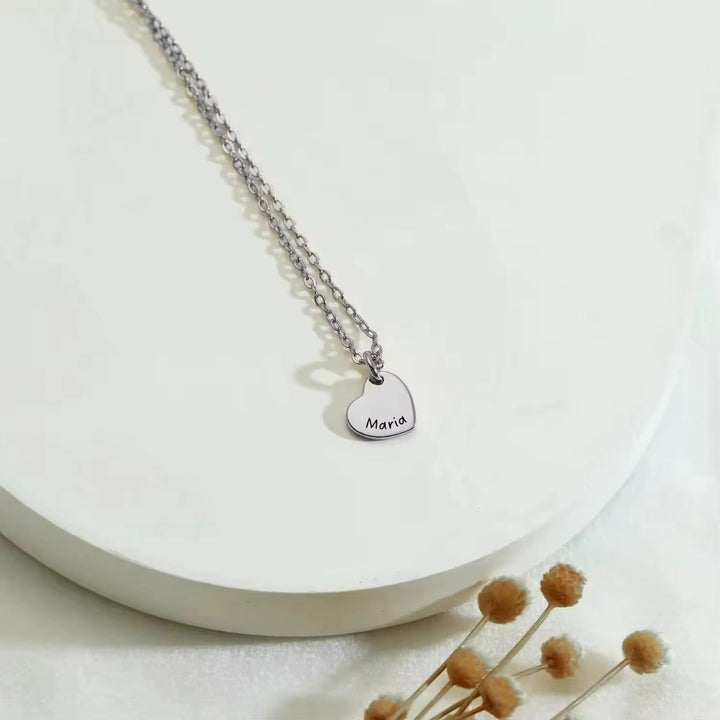 MEMORY - Personalized Name Necklace with Hearts