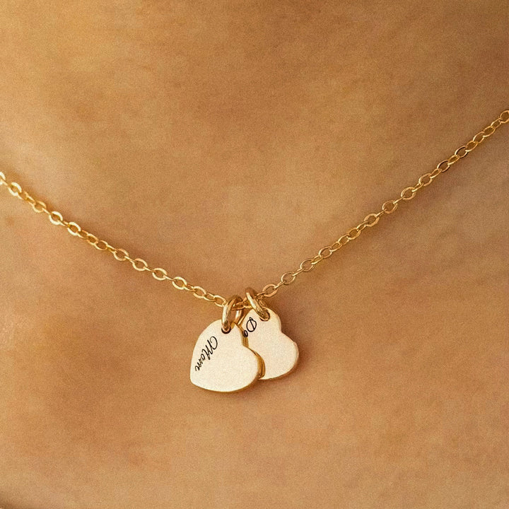 MEMORY - Personalized Name Necklace with Hearts