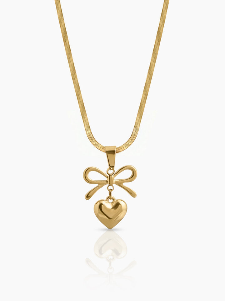 Marvella bow Heart Necklace