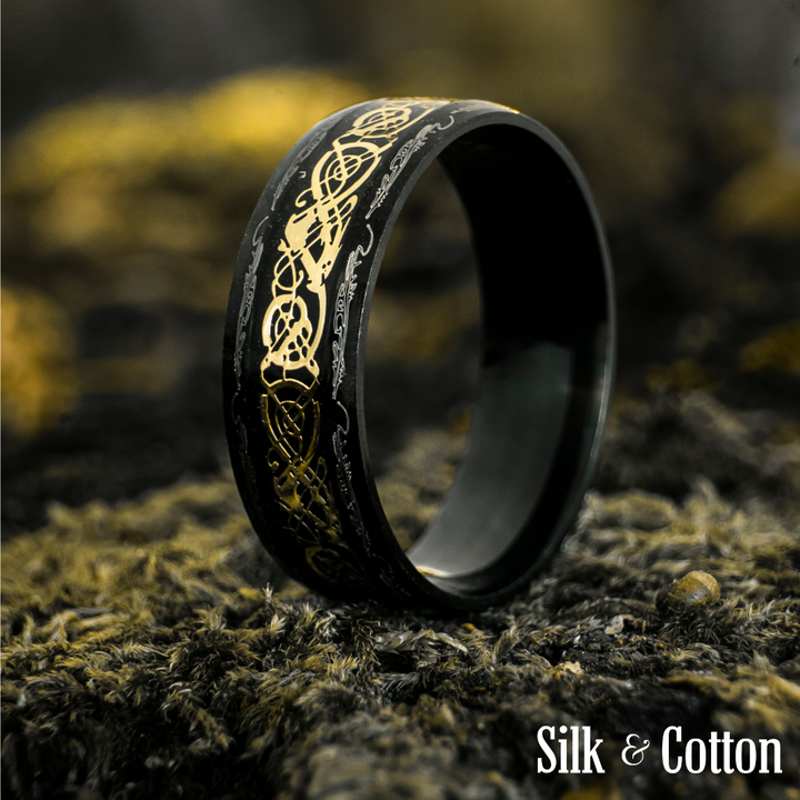 Dragon Ring - Gold/Gold & Black