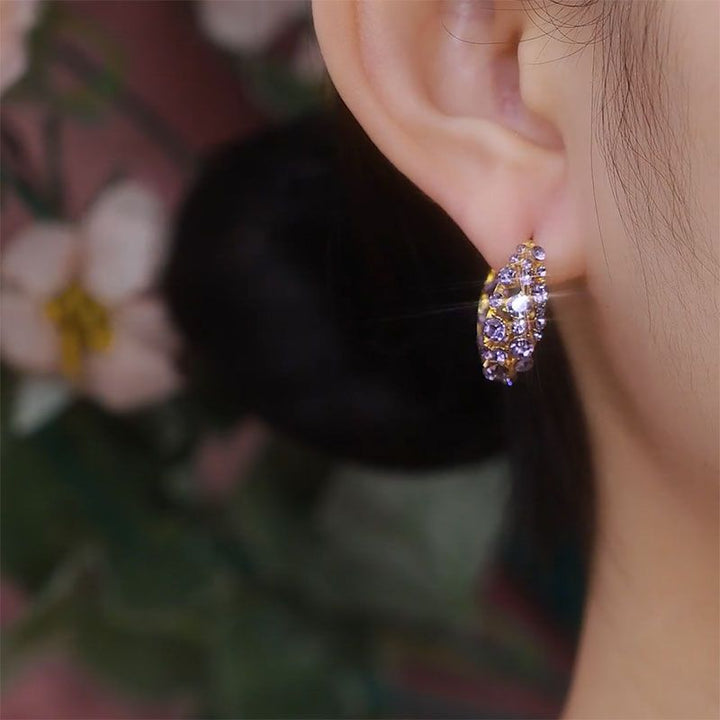 Amethyst Crystal Hoop Earrings