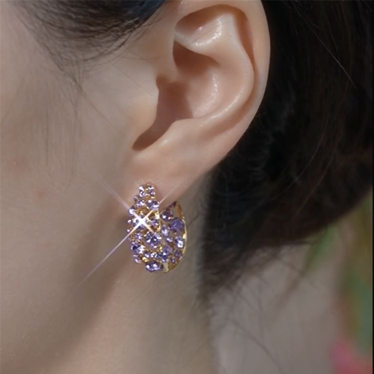 Amethyst Crystal Hoop Earrings