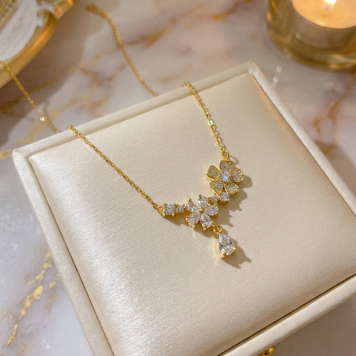 Golden Blossom Crystal Necklace