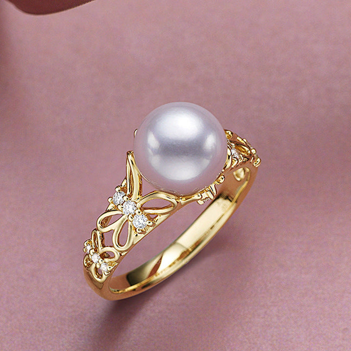 Freshwater Pearl Zircon Ring