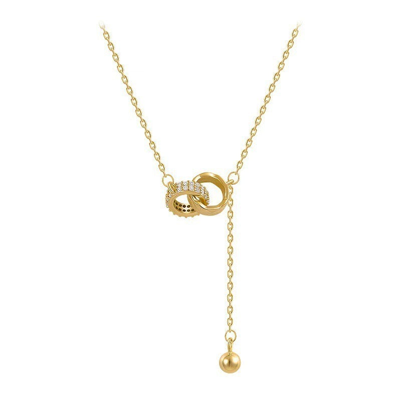 For Love- Interlocked Diamond Tassel Necklace