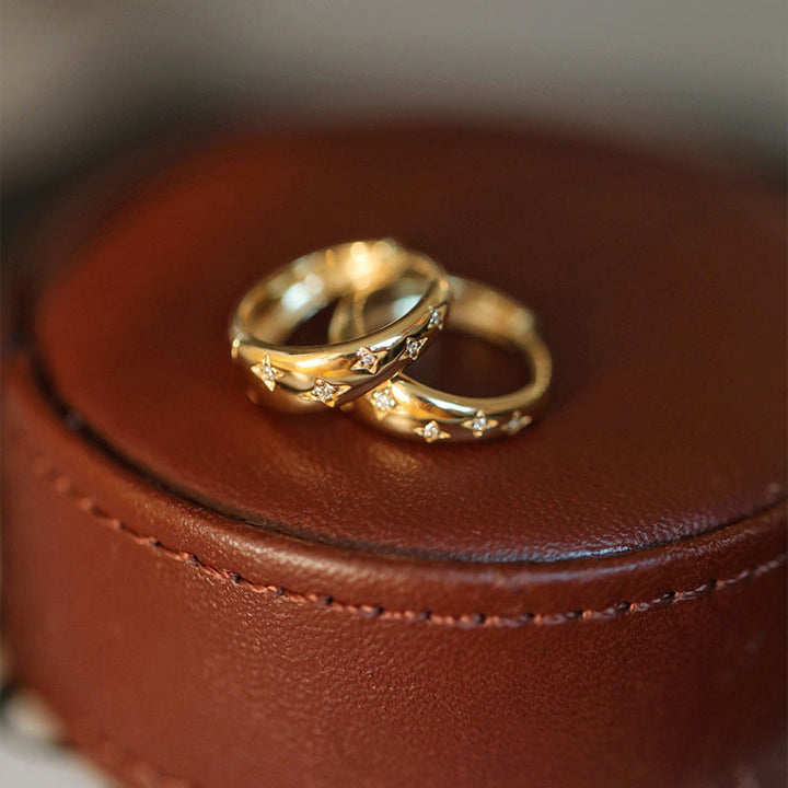 Luxurious gold and silver earrings