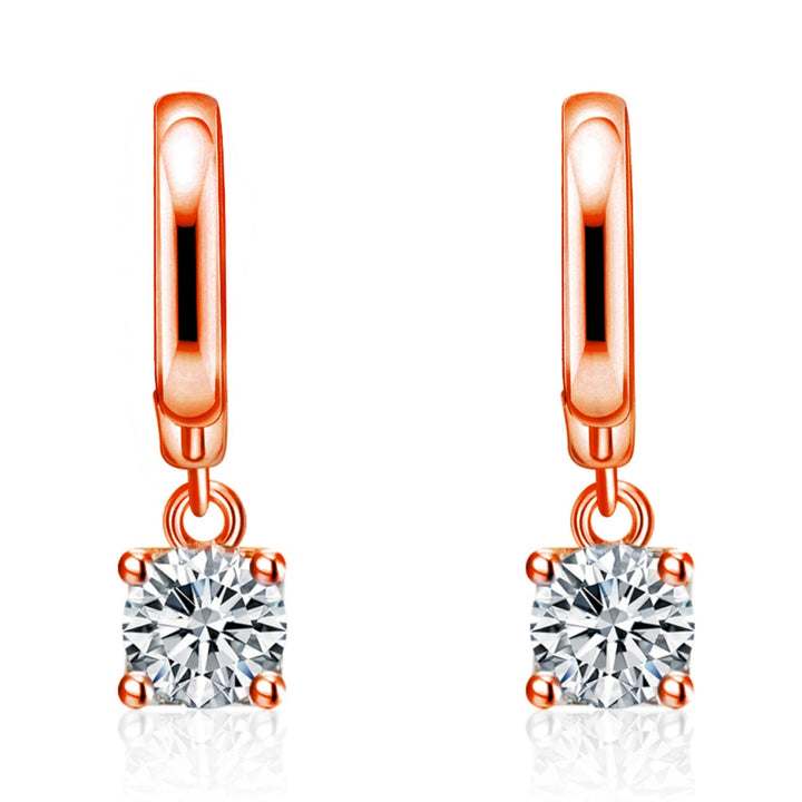 Aurora Square Drop Earrings | Rose gold 16k