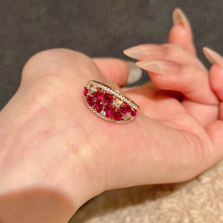 Crimson Luxe Statement Ring