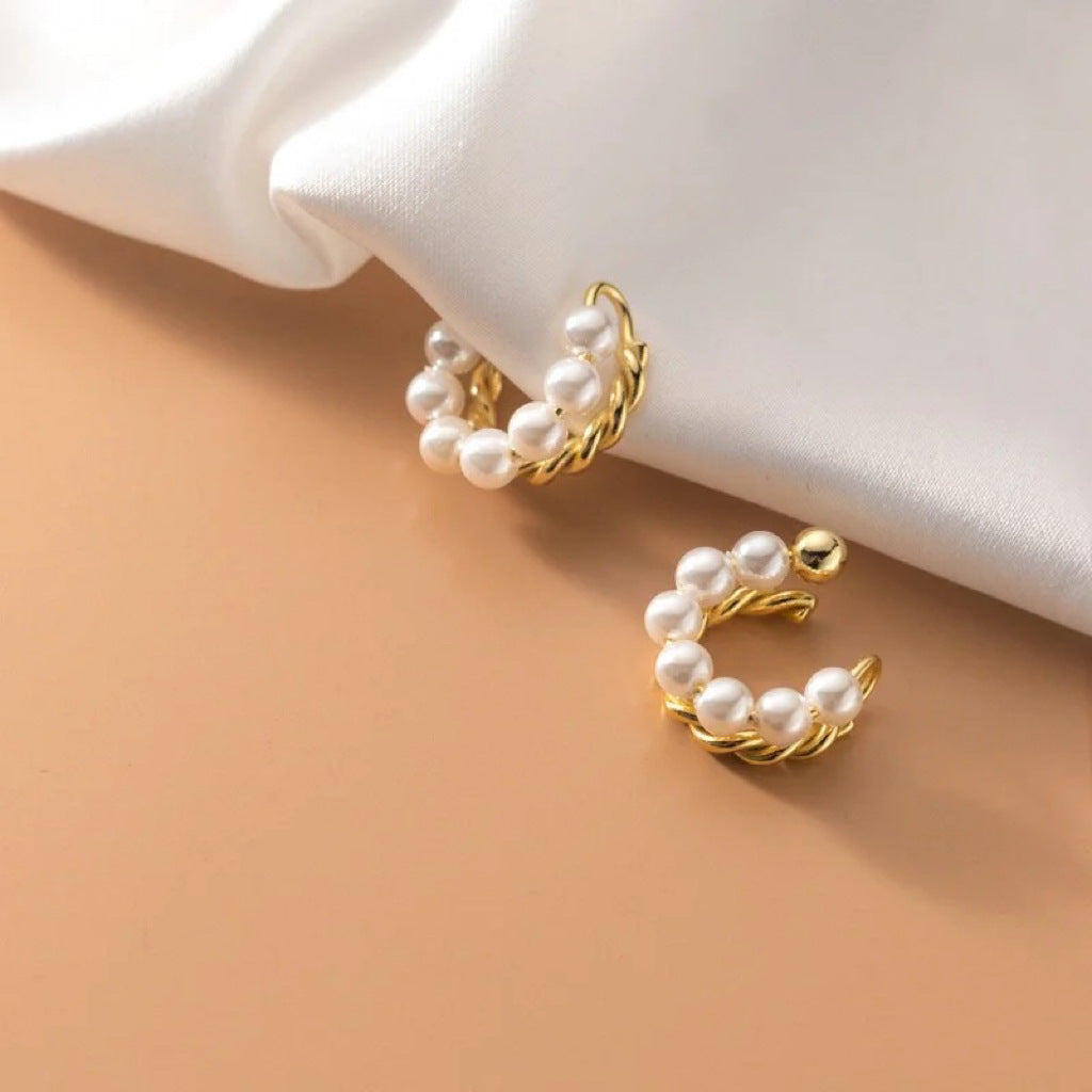 Freshwater Pearl Cuff Earrings