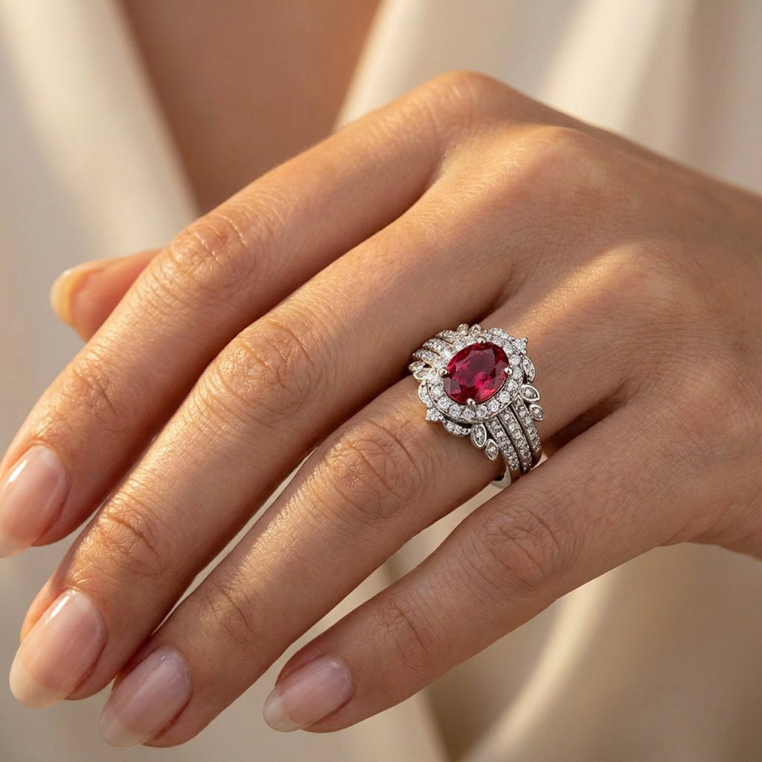 Crimson Royale Halo Ring