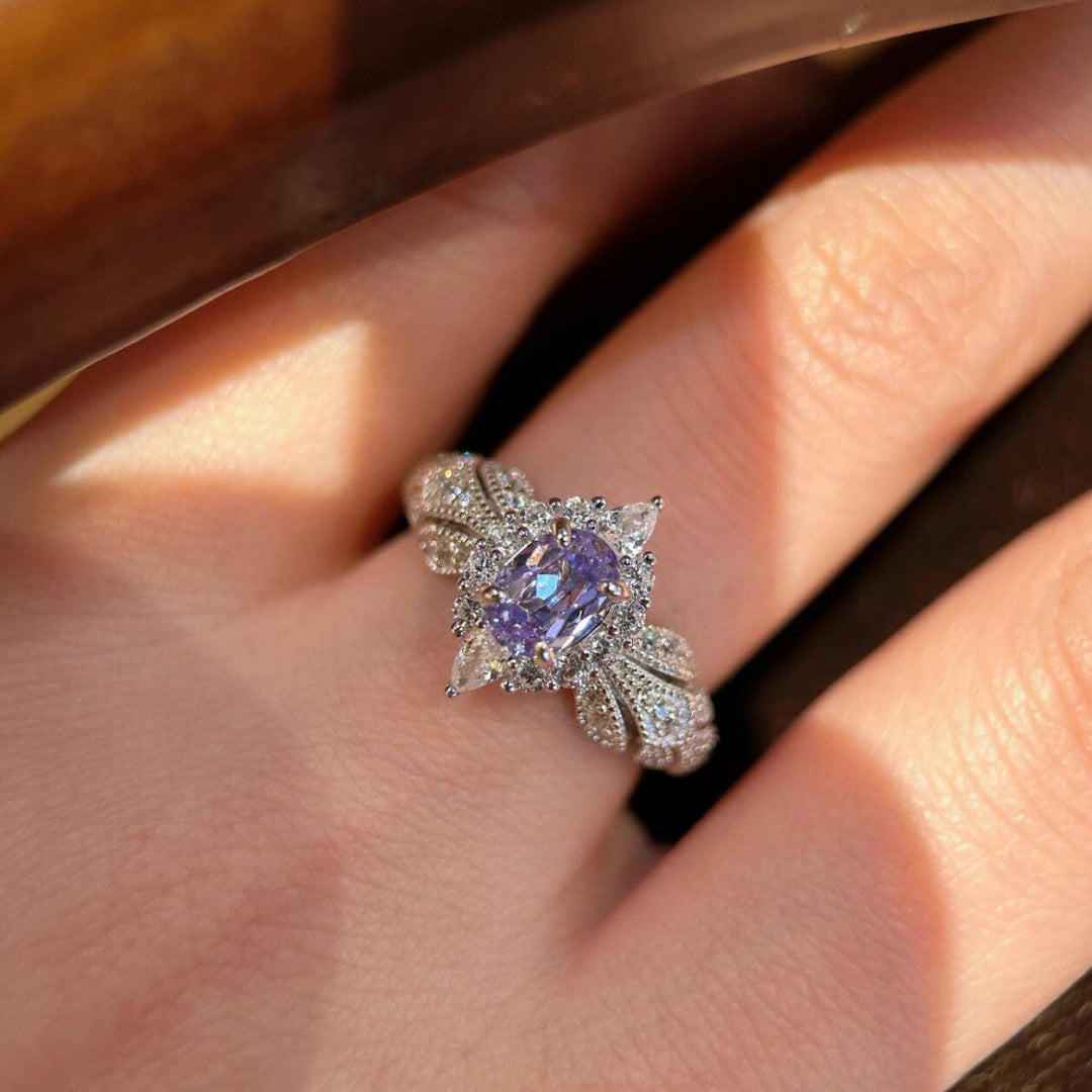 Lavender Bloom Crystal Ring