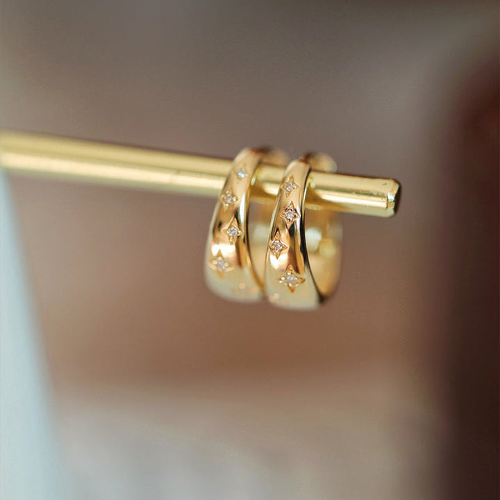 Luxurious gold and silver earrings