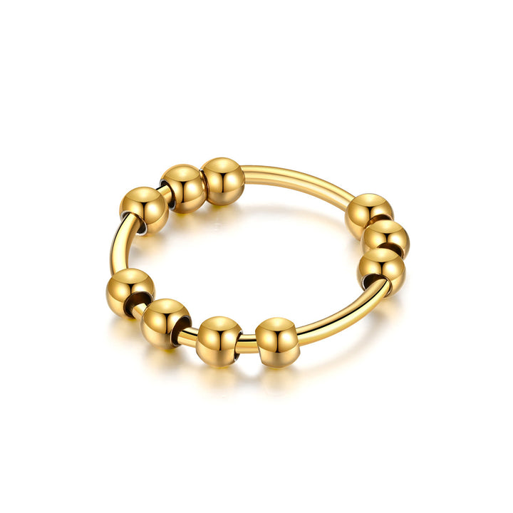 Fidget antistress ring in 18 karat gold-plated stainless steel