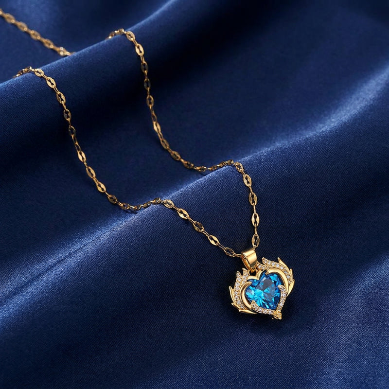Ocean Blue Heart Necklace