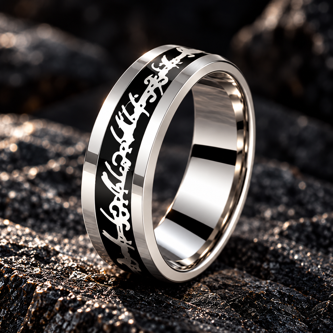 Obsidian Silver Celtic Ring
