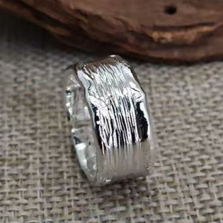 Soren | Hammered-Style Silver & Gold Band