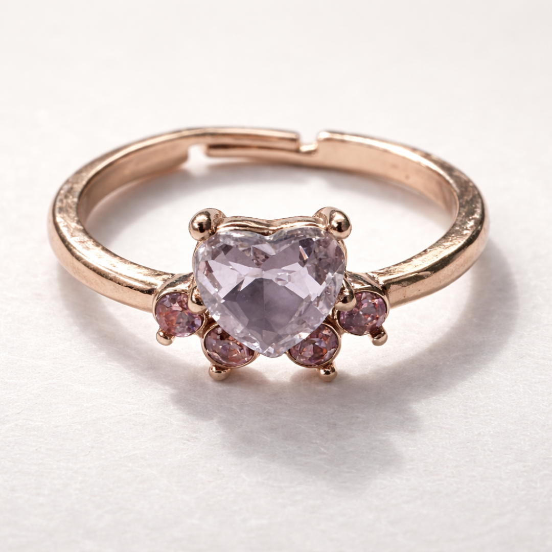 Retro Zirconia Paw Print Ring