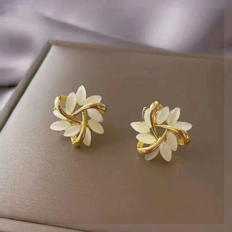 Refined Gold and Silver Stud Earrings