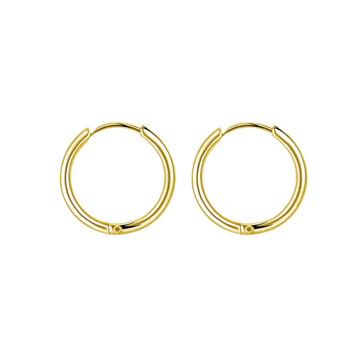 Hoops thin 18 karat gold-plated titanium 6 - 8 - 10 - 12 mm.