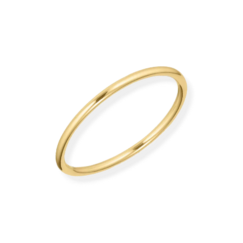 Slim band ring in 18 karat gold-plated titanium