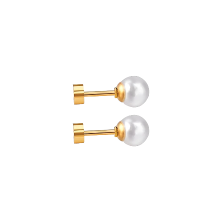 Stud earrings with flat lock in 18-carat gold-plated stainless steel 3.5 - 6 - 7 - 8mm.