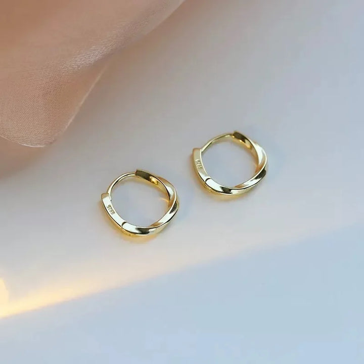 Round Inlay Earrings in Sterling Silver
