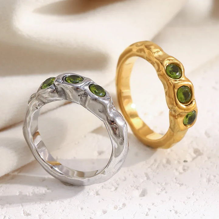 Geometric Elegance Ring - 18k Gold Plated