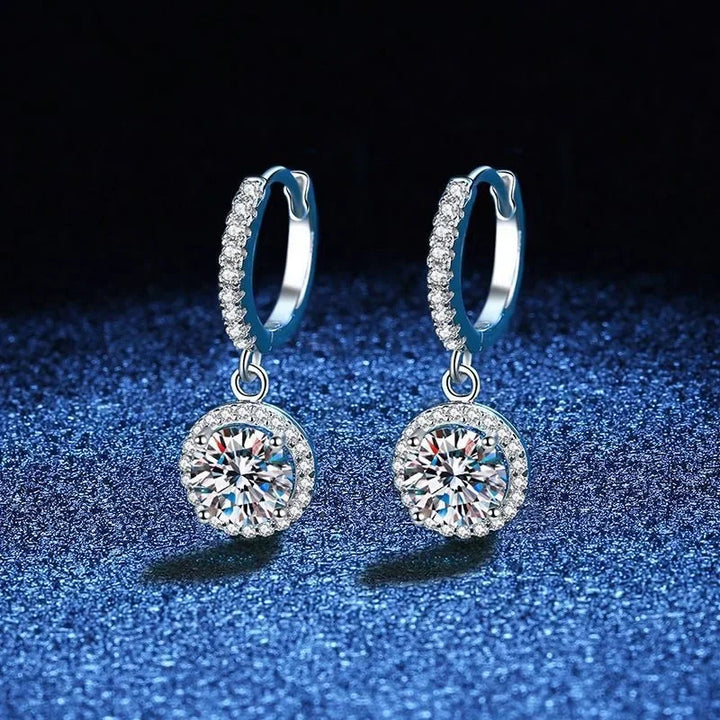 1 Carat Moissanite Earrings in Sterling Silver